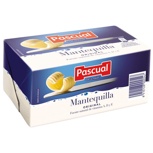 PASCUAL Pastilla de mantequilla, fuente natural de vitaminas A, D y E PASCUAL 500 g.