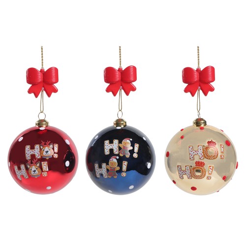 Bola con Mensaje 7,8cm modelos surtidos decoración para Árbol de Navidad, ACTUEL