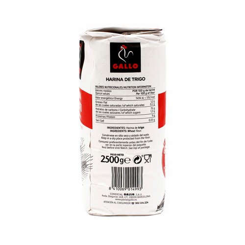 GALLO Harina de trigo formato ahorro 2,5 kg.