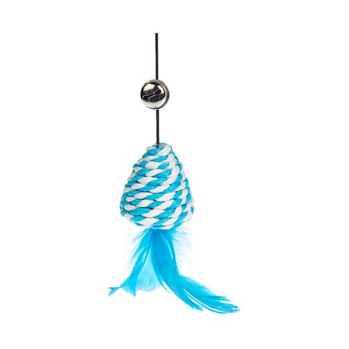 PRODUCTO ALCAMPO Juguete para gatos palo de madera de 39 cm con plumas.