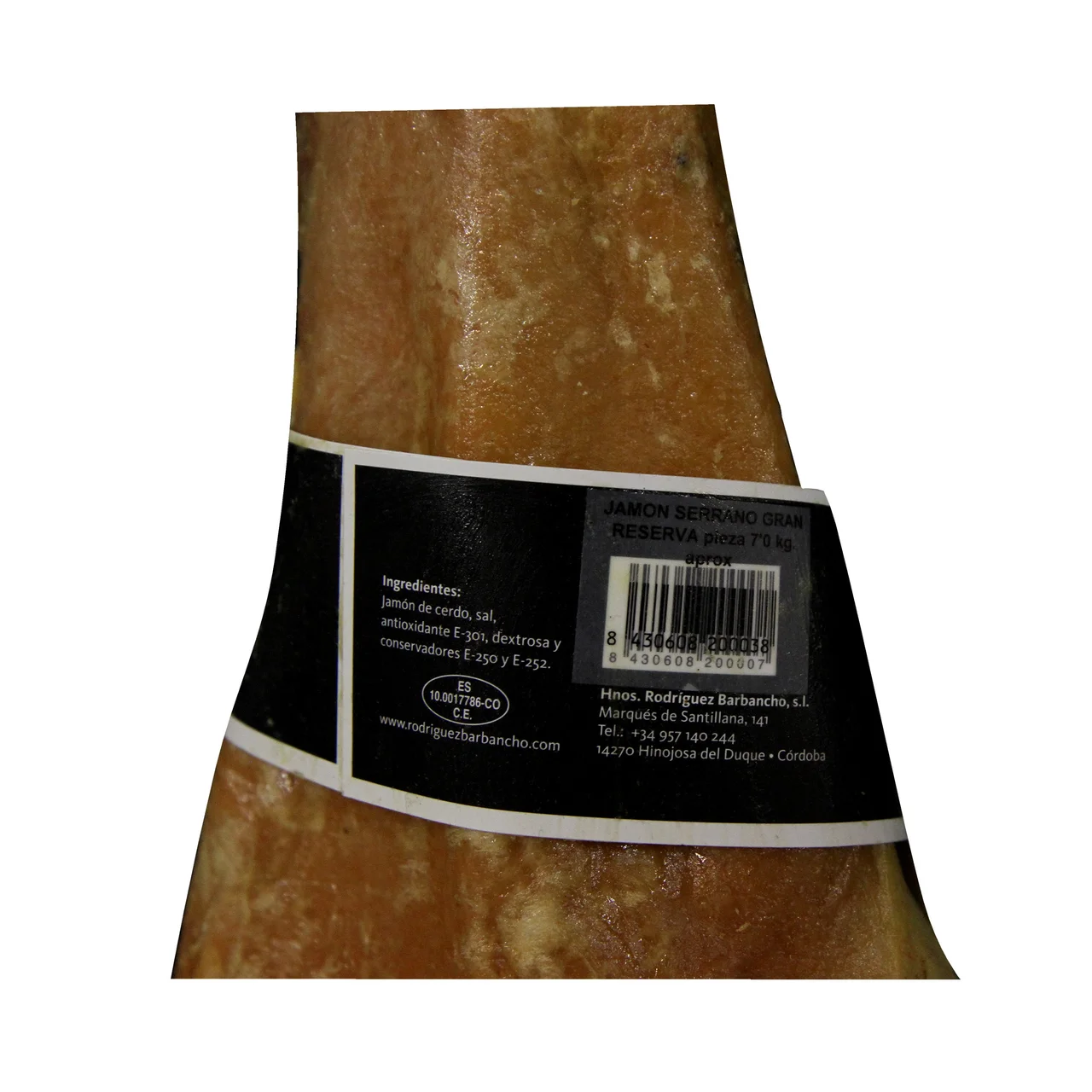 SIERRA MORENA Jamón serrano reserva SIERRA MORENA pieza de 7 kilos (peso aproximado).