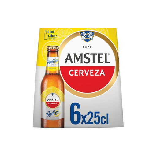 AMSTEL RADLER Cerveza con zumo natural de limón 6 x 250 ml
