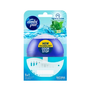 AMBIPUR Fresh & clean Colgador para WC 5 en 1 con aroma a menta fresca.