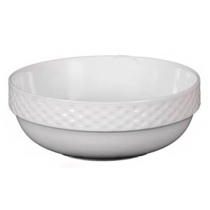 Imagen de Ensaladera cerámica color blanco con filo diseño trenzado, 24 centímetros de diámetro EFG.