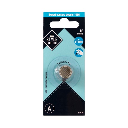 Dedal de metal, protector de dedo, 17mm, STYLE.