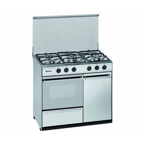 Cocina de gas (butano) independiente MEIRELES G-950 X, horno a gas, 5 zonas cocción, A: 90cm, H: 85cm, F: 55cm.