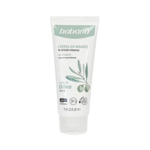 BABARIA Crema de manos hidratante y nutritiva, con aceite de oliva BABARIA 75 ml.