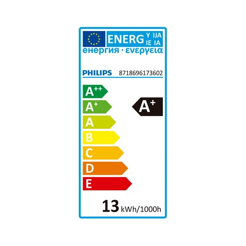 Downlight empotrable redondo 13W, 14cm, luz neutra 4000K, PHILIPS, color blanco.