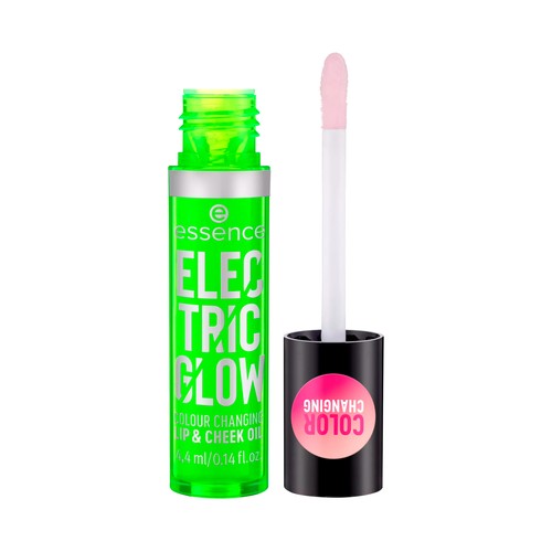 ESSENCE Electric glow Barra para labios y mejillas textura aceite, cambia de color y con un acabado natural.