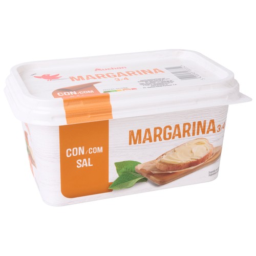 Tarrina de margarina vegetal 3/4 con sal PRODUCTO ALCAMPO 500 g.