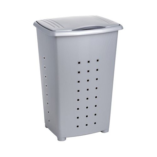 Cesto con tapa color gris para ropa, 60 litros, Millenium TATAY