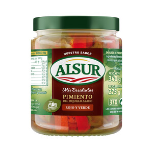 Imagen de ALSUR Ensalada de pimientos rojos y verdes 275 g.