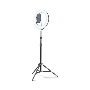 Aro de luz con trípode CELLULAR LINE SELFIERINGPROK, anillo Led 13'', altura 1,60m, 3 modos de iluminación, mando Bluetooth.