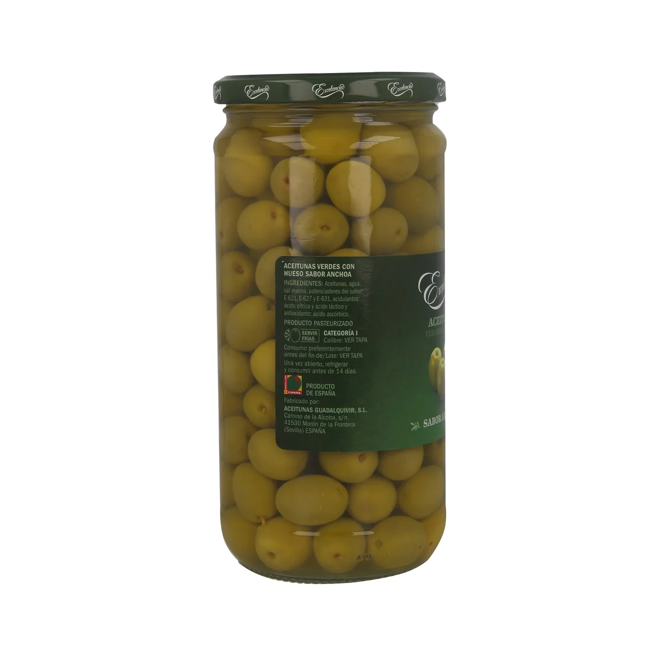Frasco aceitunas sabor anchoa 330 g.