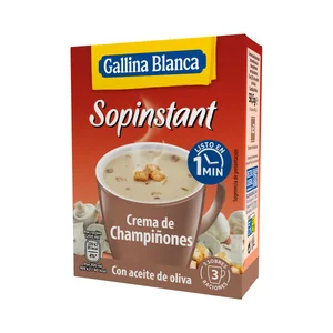 GALLINA BLANCA Sopinstant Crema de champiñones con picatostes 3 uds. 19,5 g.