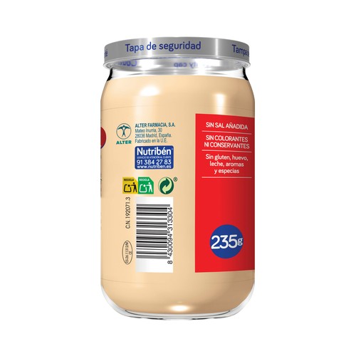 NUTRIBÉN Potitos® de tomates, patatitas y ternera, a partir de 6 meses 235 g.