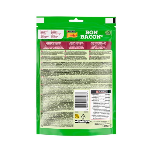 FRISKIES Snacks para perros con aroma a bacon 120 g.