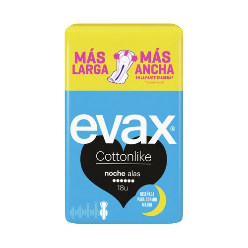 EVAX Compresas de noche con alas EVAX Cottonlike 18 uds.