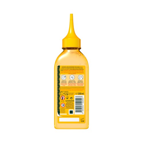 FRUCTIS Hair drink banana de Garnier Tratamiento lamelar instantáneo ultra nutritivo y sin aclarado para cabellos secos 200 ml.