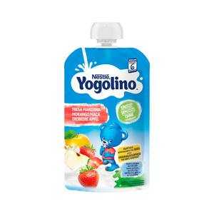 Imagen de YOGOLINO Bolsita de fruta (manzana y fresa) para bebés a partir de 6 meses YOGOLINO de Nestle 100 g.