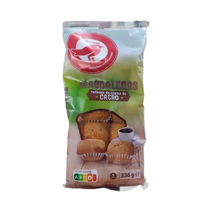 PRODUCTO ALCAMPO Magdalenas rellenas de crema de cacao 8 uds.