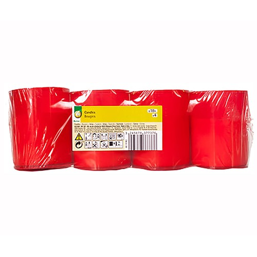 Set velas rojas iluminarias, 4 unidades, SNC.