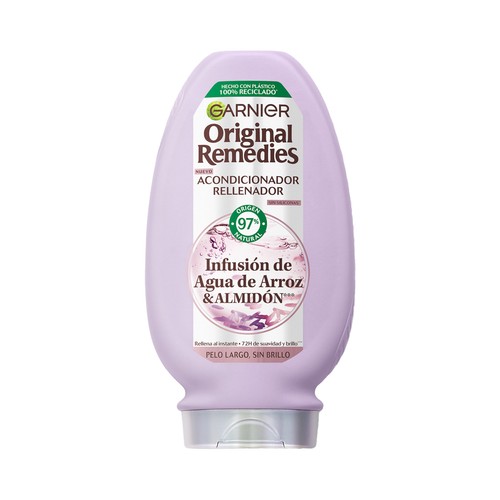 ORIGINAL REMEDIES de Garnier Acondicionador rellenador para cabellos largos y sin brillo 250 ml.