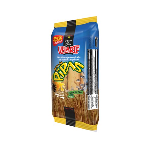 Barritas de pan crujiente con semillas de girasol VELARTE 120 g.