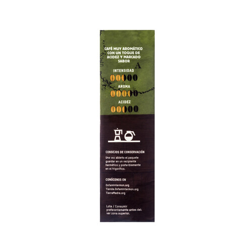 INTERMÓN OXFAM Café molido ecológico INTERMÓN OXFAM 250 g.