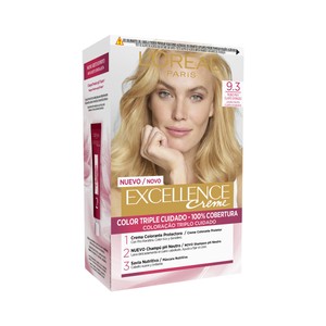 L´ORÉAL PARIS Excellence creme Tinte de pelo permanente tono 9.3 Rubio muy claro dorado.
