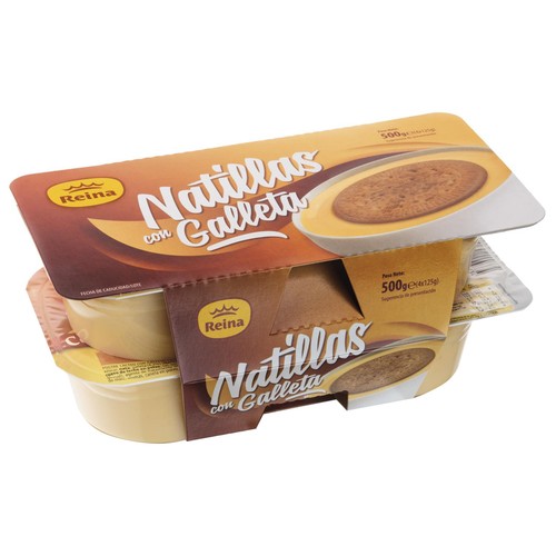 Natillas de vainilla con galleta REINA 4 x 125 g.