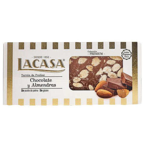 LACASA Turrón de chocolate y almendras 250 g.