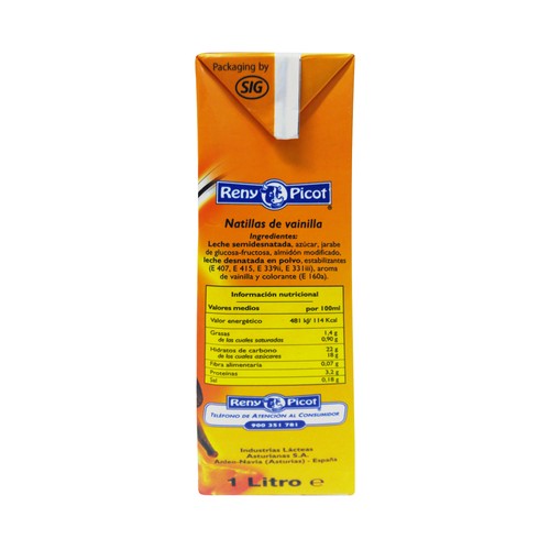 RENY PICOT Natilla de vainilla sin gluten1 l.