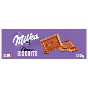 MILKA Galletas choco biscuit con chocolate con leche caja 150 g.