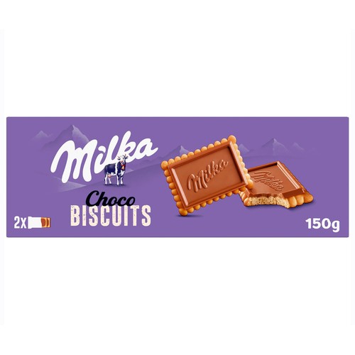 MILKA Galletas choco biscuit con chocolate con leche caja 150 g.