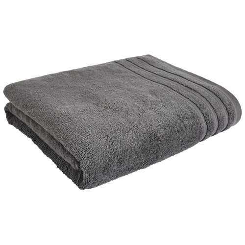 Toalla de baño 100% algodón color gris oscuro, densidad de 500g/m², ACTUEL.