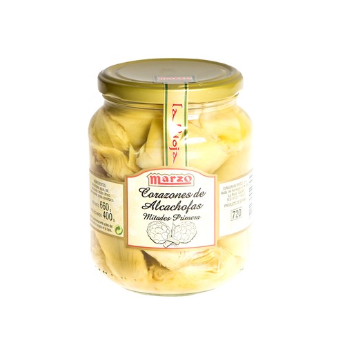 MARZO Alcachofas mitades al natural 400 g.