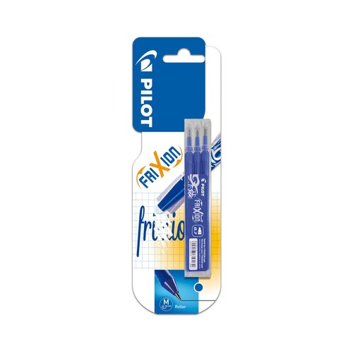 3 recambios de punta fina y grosor de 0.7mm con tinta líquida azul PILOT.
