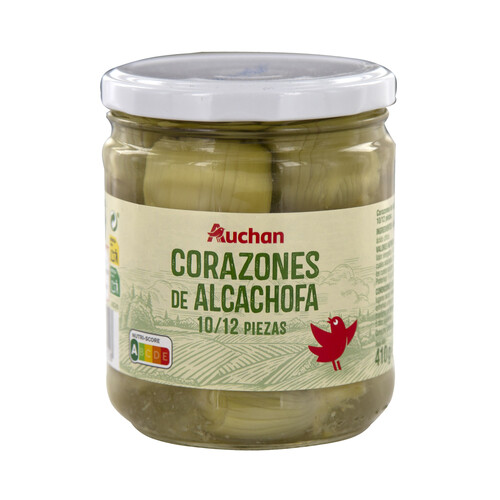 PRODUCTO ALCAMPO Corazones de alcachofas 10/12 piezas frasco de 410 g.