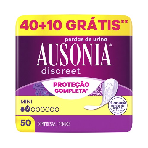 AUSONIA Discreet Compresas mini para perdidas de orina 50 uds.