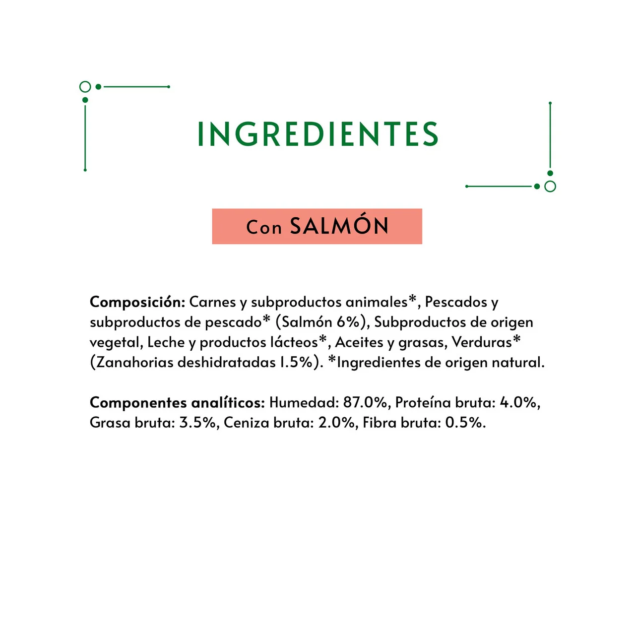 PURINA GOURMET Snack gatos con salmón PURINA GOURMET NATURE CREATIONS 5 x 10 g.