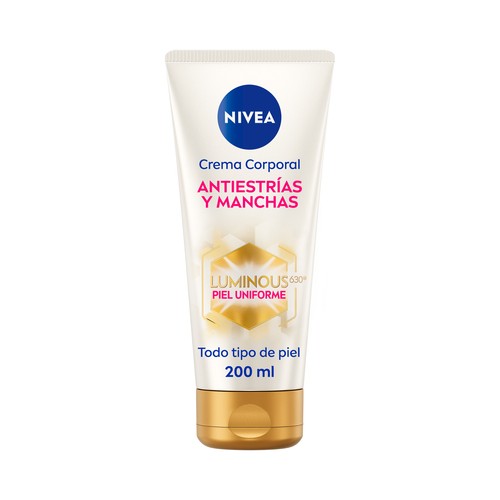 NIVEA Luminous 630º Crema corporal antiestrías y manchas, para todo tipo de pieles 200 ml.