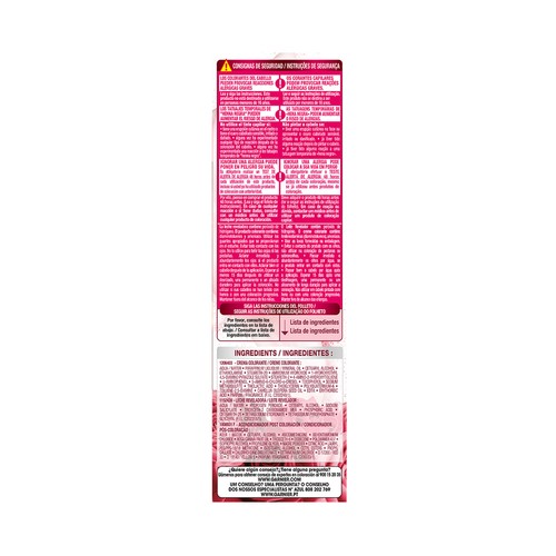 GARNIER Color sensation Coloración permanente e intensa reutilizable para bol y pincel, tono 6.60 Rojo intenso.
