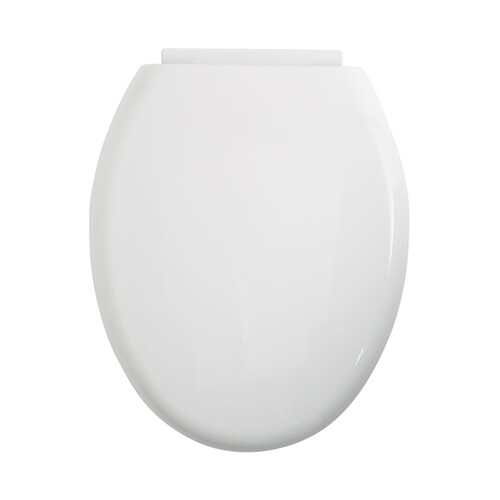 Tapa WC con bisagras de plástico de caída suave, color blanco, ACTUEL.