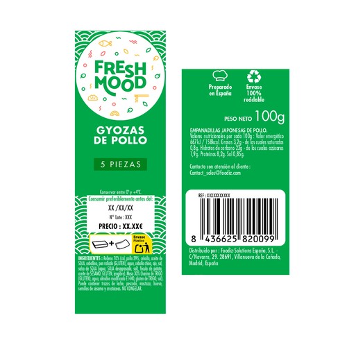 FOODIZ Gyozas de pollo 100 g.