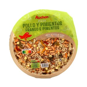 Imagen de AUCHAN Pizza de pollo y pimientos cocida en horno de piedra 410 g. Producto Alcampo