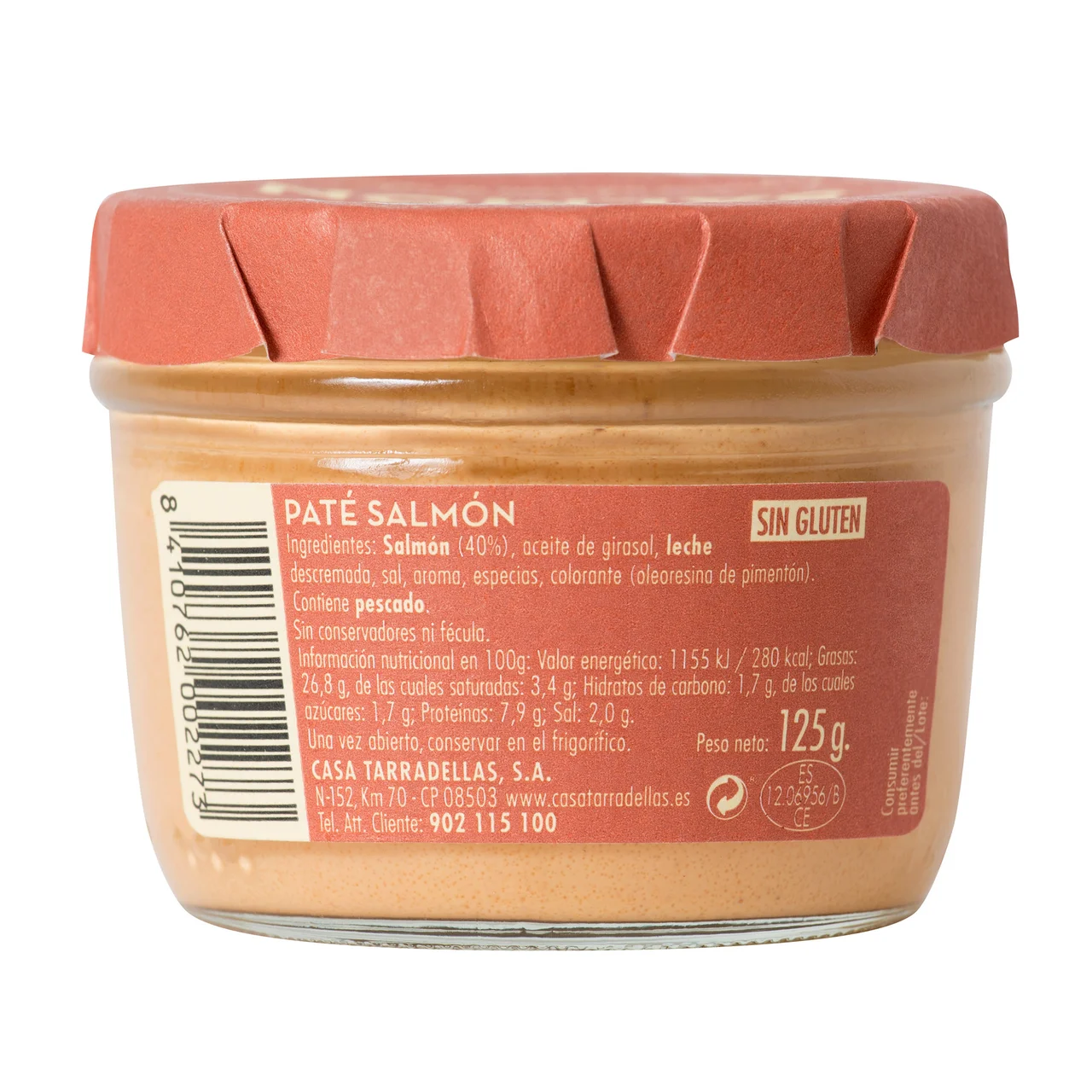 Paté de salmón frasco de 125 g.