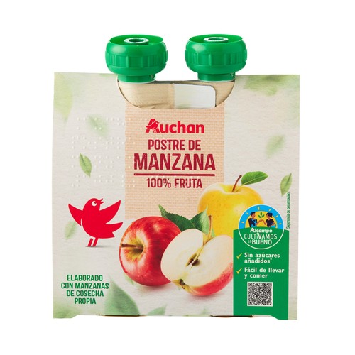 ALCAMPO CULTIVAMOS LO BUENO Pouch de manzana pack 2 uds. x 100 g.