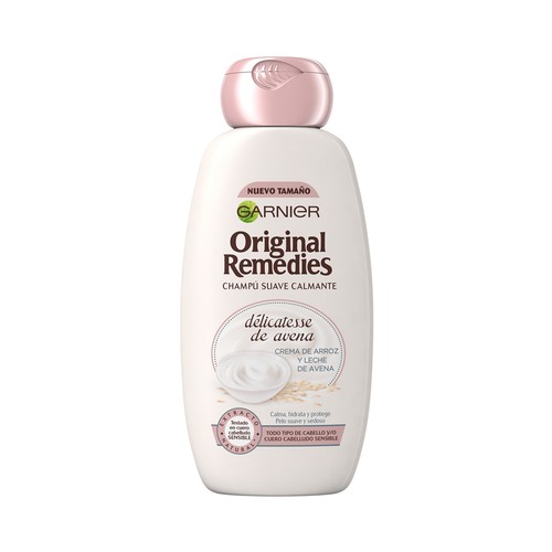 ORIGINAL REMEDIES Champú calmante y nutritivo para todo tipo de cabello, incluso el más sensible OROGINAL REMEDIES Délicatesse de Garnier 300 ml.