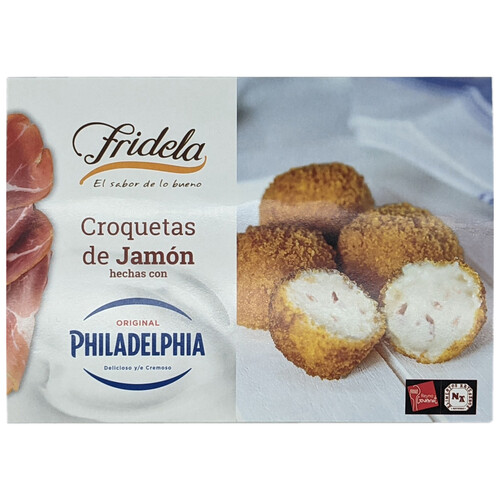 FRIDELA Croquetas congeladas de queso Philadelphia con jamón 280 g.
